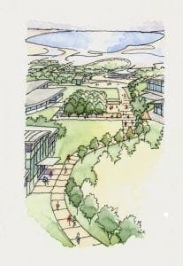 Aerial Rendering of Silicon Valley Park