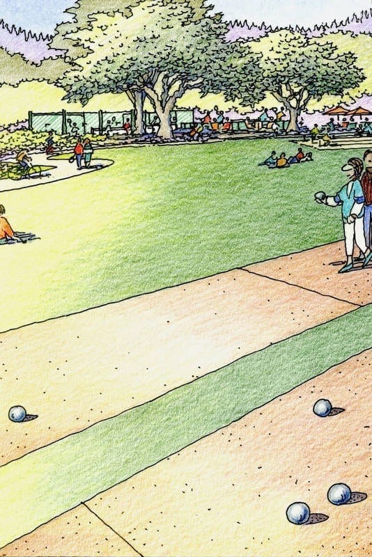 Bocce Ball Rendering in Color