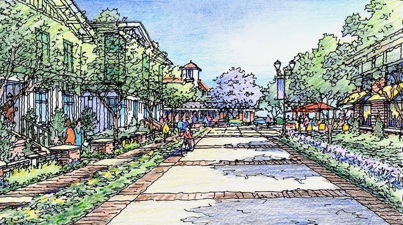 Color Pencil Rendering of San Francisco East Bay Project