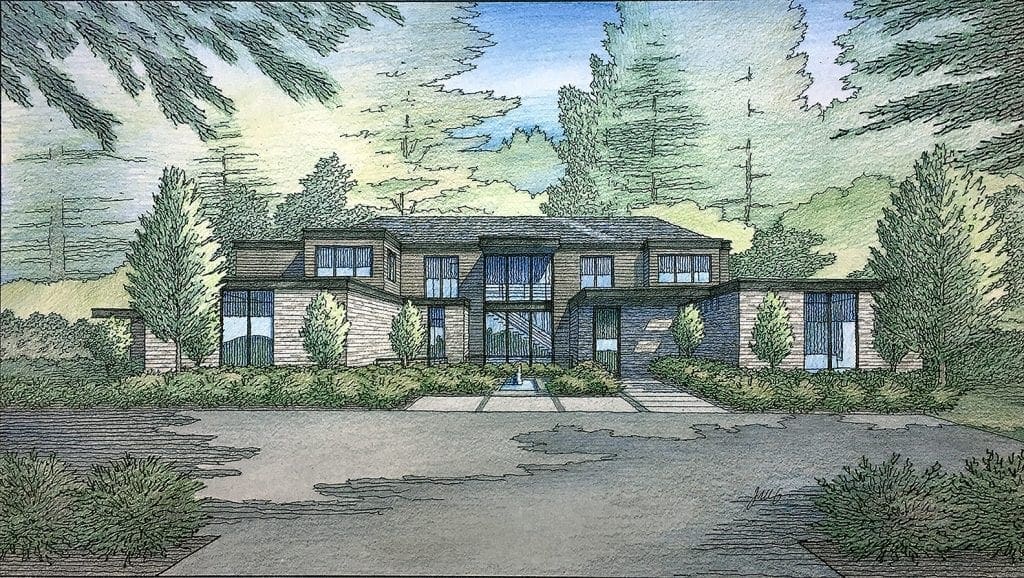 Color Pencil Rendering of New Custom Residence in Atherton, CA ...